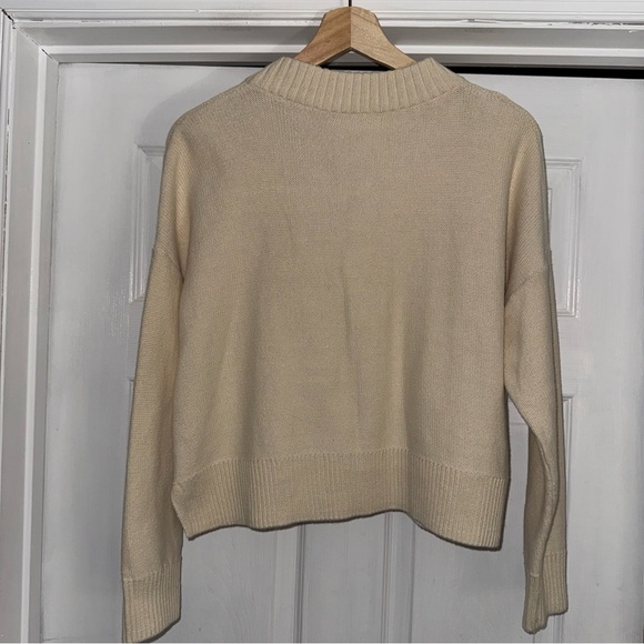 Madewell Broadway White Button-Up Cardigan M Cotton Knit JCrew Preppy - Picture 7 of 9